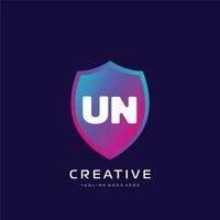 ONU initiale logo avec coloré modèle vecteur