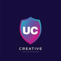 uc initiale logo avec coloré modèle vecteur