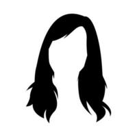 fille coiffure silhouette. vecteur illustration.