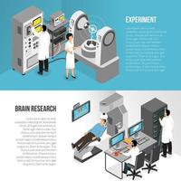 bannières de recherche sur le cerveau mis en illustration vectorielle vecteur