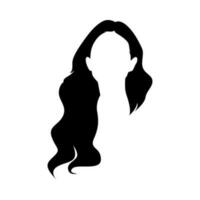 femelle coiffure silhouette. vecteur illustration.