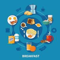 illustration vectorielle de petit déjeuner plat concept vecteur
