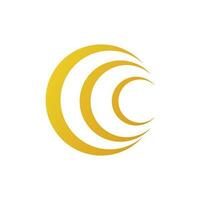 lettre c la finance lune logo icône vecteur illustration