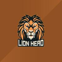 Lion tête logo esport équipe conception jeu mascotte vecteur