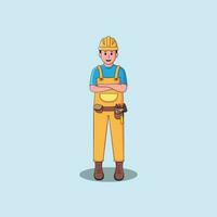 construction ouvrier personnage Facile illustration vecteur