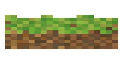 herbe et sol pixel art.le concept de Jeux Contexte. vecteur illustration
