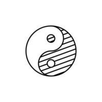 yin Yang signe vecteur icône illustration