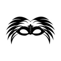 carnaval masque avec plumes vecteur icône illustration