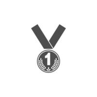 médaille sur le gagnants vecteur icône illustration