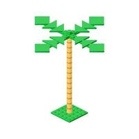 paume arbre assemblé de Plastique blocs dans isométrique style pour impression et décoration. vecteur illustration.