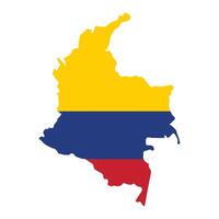 Colombie carte silhouette nationale drapeau vecteur illustration concept.