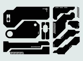 hud futuriste Cadre frontière Jeu Style éléments pack panneau cyber science-fiction, icône symbole cyberpunk interface modifiable vecteur