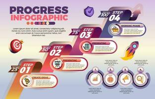 le progrès étape infographie vecteur