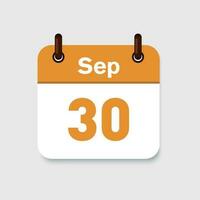 septembre calendrier symbole vecteur icône.heure gestion. vacances icône. date limite icône. ui éléments. planification.