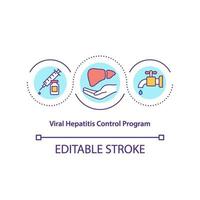 Icône de concept de programme de contrôle de l'hépatite virale vecteur