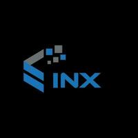 inx lettre logo conception sur noir Contexte. inx Créatif initiales lettre logo concept. inx lettre conception. vecteur