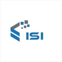 création de logo de lettre isi sur fond blanc. concept de logo de lettre initiales créatives isi. conception de lettre isi. vecteur