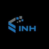 inh lettre logo conception sur noir Contexte. inh Créatif initiales lettre logo concept. inh lettre conception. vecteur