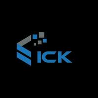 ick lettre logo conception sur noir Contexte. ick Créatif initiales lettre logo concept. ick lettre conception. vecteur