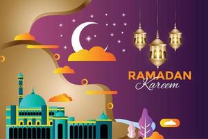 ramadan kareem festival islamique traditionnel religieux vecteur