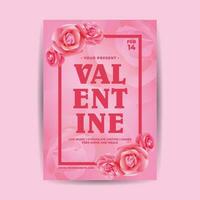 valentines journée un événement prospectus modèle avec fleur vecteur