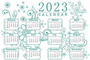 2023 calendrier - calendrier vecteur