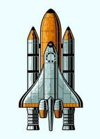 espace Navette fusée avec fusée lanceur vecteur