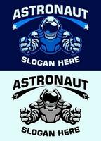 astronaute étoile sport et esport logo style vecteur
