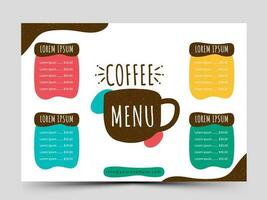 café menu carte ou affiche conception pour édition. vecteur