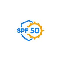 spf 50, icône de protection uv vecteur