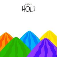 content Holi fête concept avec multicolore poudre sur blanc Contexte. vecteur