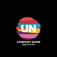 ONU initiale logo avec coloré modèle vecteur. vecteur