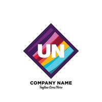 ONU initiale logo avec coloré modèle vecteur. vecteur