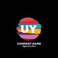 uy initiale logo avec coloré modèle vecteur. vecteur