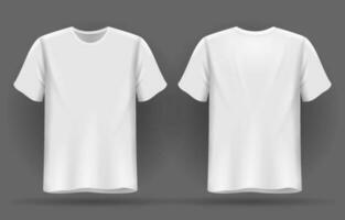 3d blanc T-shirt modèle moquer en haut vecteur