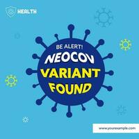 être alerte néocov une variante a trouvé texte sur coronavirus bleu Contexte. vecteur