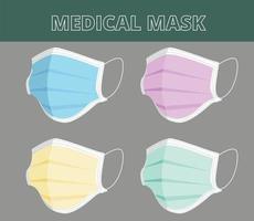 masque médical de style dessin animé vecteur