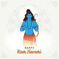 illustration de Seigneur rama bénédiction content RAM navami avec arc La Flèche dans content RAM navami fête sur blanc mandala Contexte pour religieux festival. vecteur