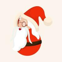 mignonne Père Noël claus portant lunettes. vecteur