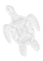 livre de coloriage pour enfants avec une tortue vecteur