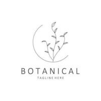 main tiré botanique logo concept vecteur