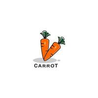 un illustration logo de une carotte sur une blanc Contexte vecteur