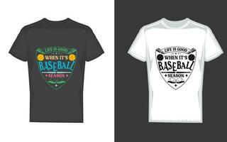 base-ball logo et T-shirt conception vecteur