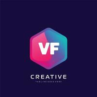 vf initiale logo avec coloré modèle vecteur. vecteur