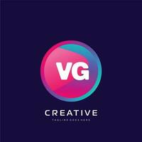 vg initiale logo avec coloré modèle vecteur. vecteur