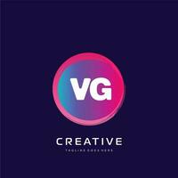 vg initiale logo avec coloré modèle vecteur. vecteur