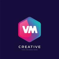 vm initiale logo avec coloré modèle vecteur. vecteur