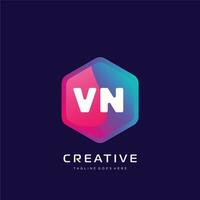 vn initiale logo avec coloré modèle vecteur. vecteur