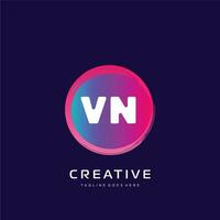 vn initiale logo avec coloré modèle vecteur. vecteur