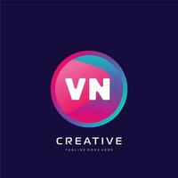 vn initiale logo avec coloré modèle vecteur. vecteur